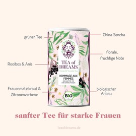 Women's Organic Mantle Tea "Hommage Aux Femmes" A Gentle Tea for Strong Women Loose Tea 150 g