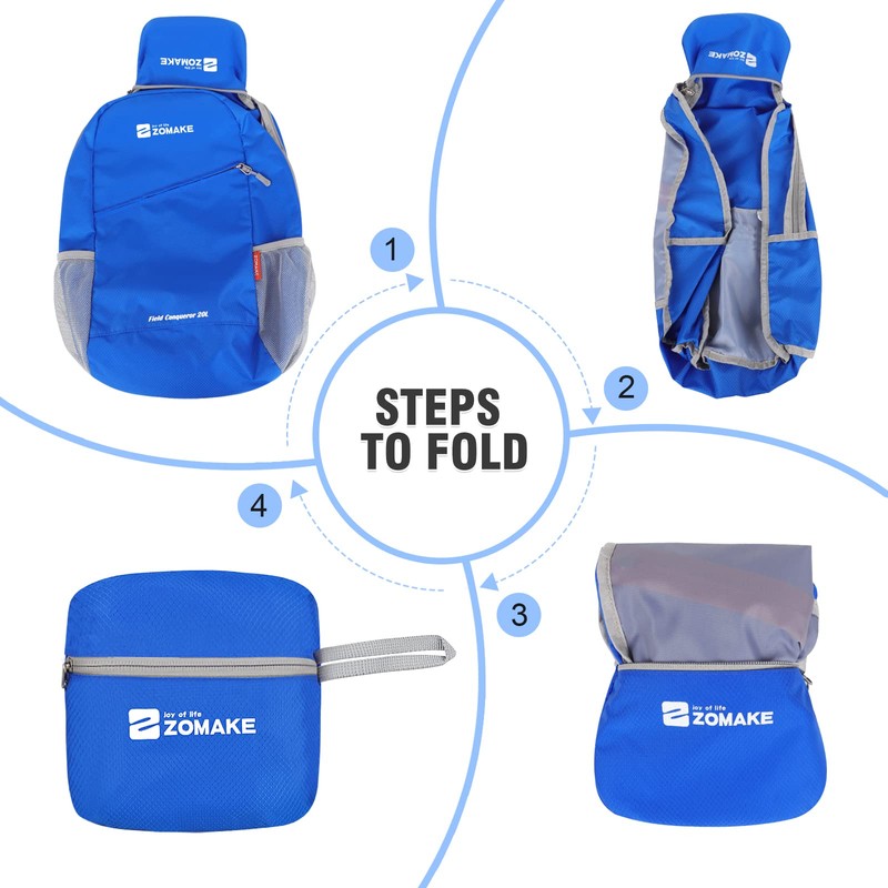 ZOMAKE Ultralight Foldable Backpack, 20 L, Small Backpacks, Waterproof Hiking