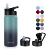 MURBONE Stainless Steel Drinking Bottle 500 ml (+ 2 Lids)