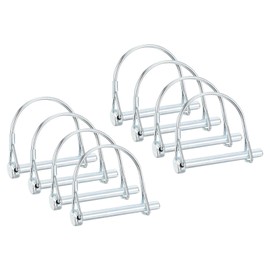 PATIKIL Trailer Coupler Pin 1/4x2-3/8, 8 Pcs Wire Lock Pin Safety Shaft Locking Pin Round Pto Pins for Farm Trailers Lawn Hitches Garden Tractor Kayak Boat (6.3 x 60 Mm)