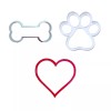 AJT PUPPY LOVE VALENTINE HEART PAW BONE SET OF 3