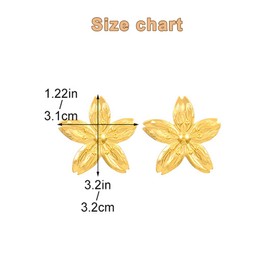 FDEETY Earrings Flower Earrings Vintage Fashion Jewellery Flower Earrings Hypoallergenic Gift for Women Girlfriend Mum Girls, Stainless Steel