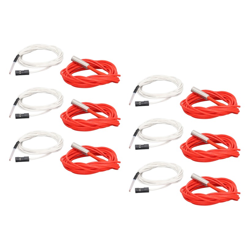 6Pcs Thermistor Wires with Terminal 6Pcs Heating Rods 3D Printer