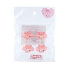 Sanrio 420697 Mini Hair Clips, Set of 4, Aurora, My Melody, My Melody, Character, Small