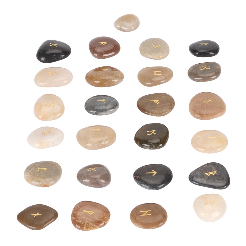 25pcs Rune Stones Set Good Luck Eliminate Negativity Lightweight Divination