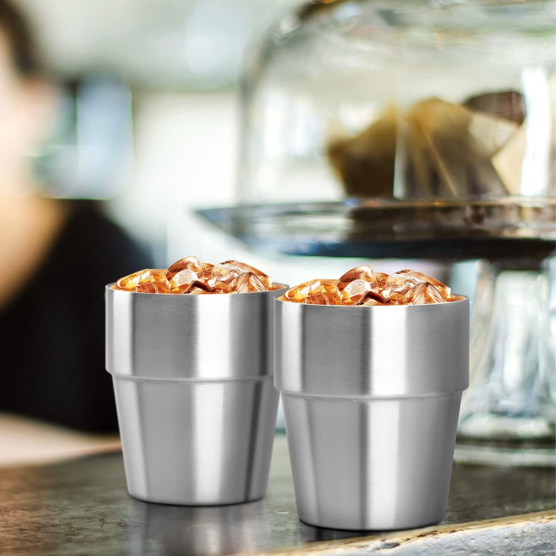 Beasea Stainless Steel Insulated Cup, 10 oz Stackable Stainless Steel
