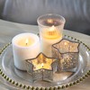 Letine 10pcs Silver Ribbed Star Candle Cups - Assorted Height