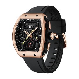 MEGALITH Mens Watches Sports Chronograph Waterproof Wrist Watch Men Black Rubber Analogue Quartz Watches with Date Luminous, Fashion Sports Watches Military Gift for Men