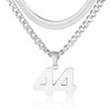 KLIFOWDY Number Necklace, Layered Necklace for Men, Number Necklace for