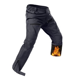 Yevtzl Mens Fleece Lined Waterproof Snow Ski pants, Insulated Men's Winter Pants for Cold Weather, Outdoor Soft-Shell Snowboard Pant For Camping Hiking (US, Numeric, 34, Regular, Regular, Grey)