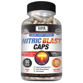 Kaya Naturals - Nitric Blast Potent All-Natural Herbal Supplement for Maximum Health Benefits | Pre-Workout | Increased Energy | Improved Nighttime Performance (60 Count (Pack of 1)