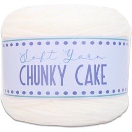 ThreadArt - Hilo grueso para tartas, 300 g (316 yardas) - Super voluminoso #6 para tejer a mano y ganchillo - 100% acrílico suave para hilo de manta, color blanco 12