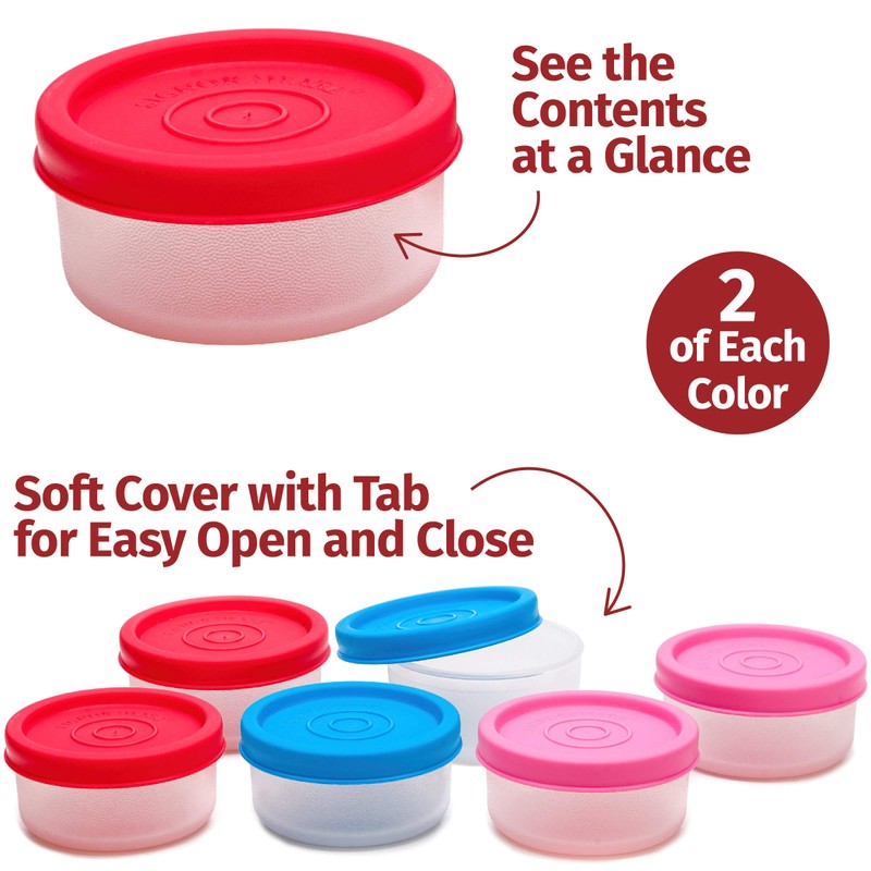 SIGNORA WARE Condiment Containers with Lids- 6 pk. 1.3 oz.Salad