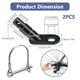 Fonyiunce 2 Teiliges Set Fahrrad-Anhängerkupplung, Anhängerkupplung Fahrrad, für Fahrrad mit Sicherungsstift, Geeignet für Fahrradanhänger, Sattelstützenkupplung