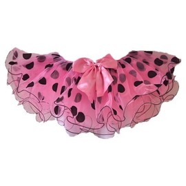 GoForDance Ladybug Costumes Pink with Black Polka Dot 3 Layers Tutu