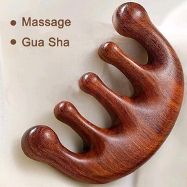 FHALLYNN Wooden Scalp Massager Comb & Head Massage Tool, Scalp Gua Sha Wooden Combs for Women and Men (Classic Comfort)