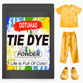 DOTUHAO Tie Dye Powder, Yellow Tie Dye for Clothes, Fabric Dye, Permanent & Washfast Powder Tie Dyes, Creative Dyes for Clothes (Yellow,2 OZ)