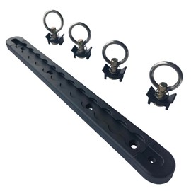 Heavy-Duty L Track Tie Down System, Includes 1Pcs 1ft L-Track Rail with End Caps and 4Pcs Single Stud O-Ring Fittings, Versatile Trailer Tie Down System for Trailers and Truck Beds