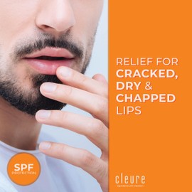 Cleure Organic All Natural Lip Balm - Paraben Free, Fragrance Free, Flavor Free, & Petroleum Free SPF Lip Balm & Hydrating Lip Butter (.15 oz, 1 tube)