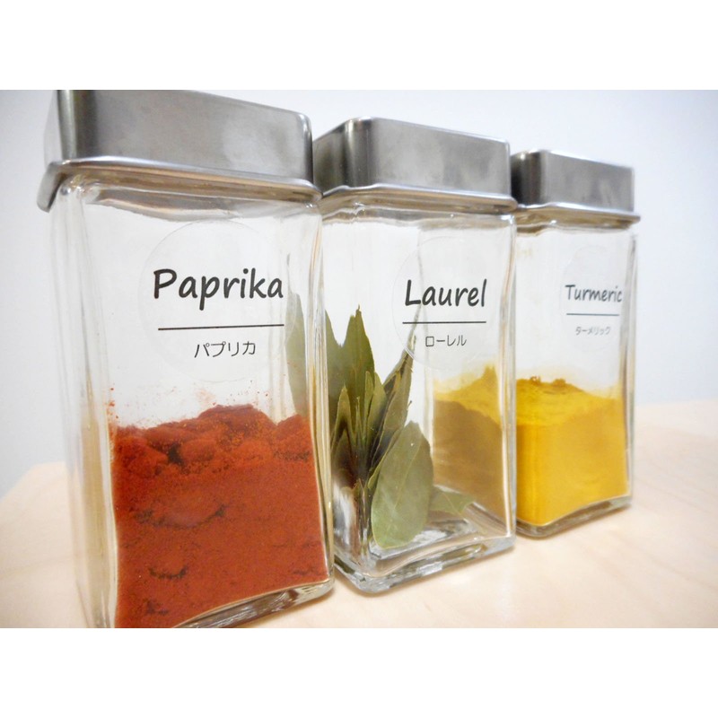 LALABEL Condiment Labels, Cafe Style Design, Spice, Herb Labels, 48
