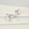 HAISWET 925 Sterling Silver White Snowflake Stud Earrings Clear Zircon