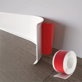 Flexible Baseboard Molding Trim, 4 Inch X 20 Feet Self Adhesive Vinyl Wall Base Moulding Trim, Peel and Stick Rubber Wall Base Cove Base, White