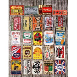 23 Vintage Garage Vinyl Stickers – 1:24 Scale Diorama Gas Station Decor Pack