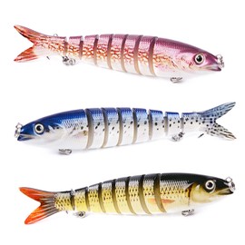 Fishing Lures Jointed Fish Set Realistic Lure Action Wobbler Bait Realistic Swimming Bait, Fishing Lures fo Bass Trout Crappie Walleye Pike Bluegill Salmon,Best Equipment for Outdoor. (E3Pcs, A)