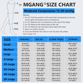 MGANG Medical Compression Pantyhose for Women & Men, 15-20mmHg Graduated Compression Support Tights, Open Toe, Opaque Waist High Compression Stockings for Edema, Varicose Veins, Flight, DVT, White 4XL