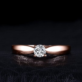 JewelryPalace Cubic Zirconia Engagement Ring Wedding Rings Promise Engagement Ring Silver 925 Women's Solitaire Ring Silver Rings Wedding Rings Proposal Ring Entourage Ring Women's Jewellery Rose Gold