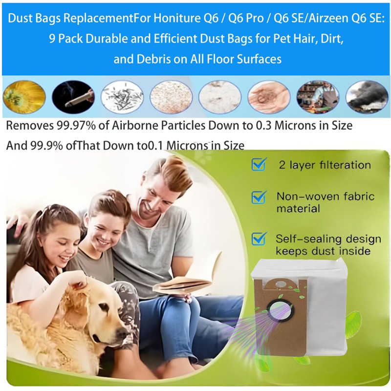 Dust Bags Replacement For Honiture Q6 / Q6 Pro /