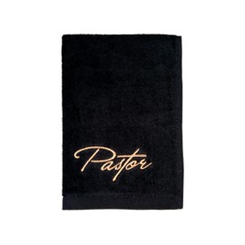 Swanson Christian Supply Towel-Pastor-Black w/Gold Lettering