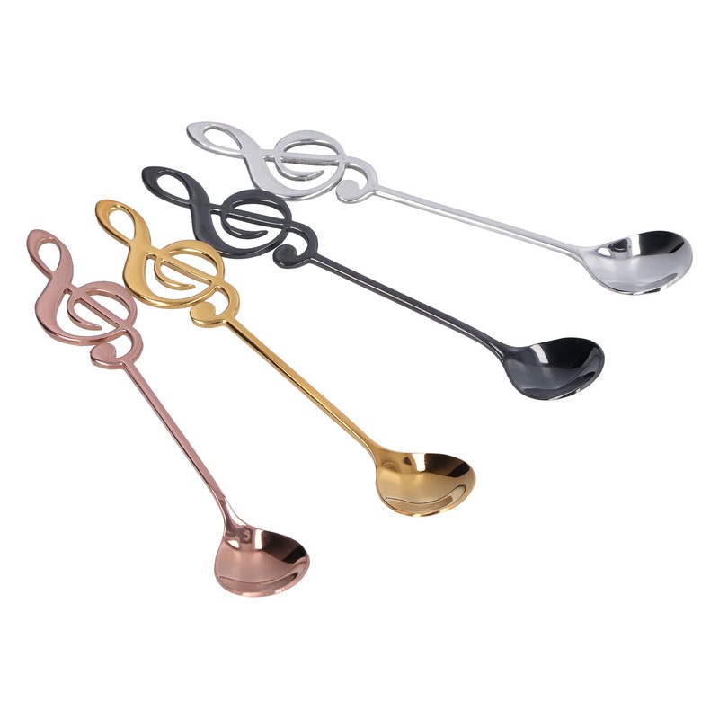 304 Stainless Steel Spoon Innovative Musical Notes Stirring Spoon for