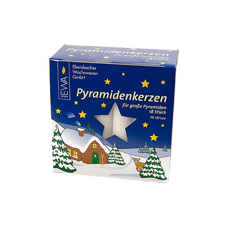 JEKA Pyramid Kerzen, Wachs,,, Wachs, weiß, 1.8 x 1.8 x