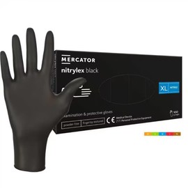 Disposable Gloves Black XL Pack of 100 Nitrile Gloves Powder-Free Gloves Disposable Latex Free Durable Tear-Resistant Rubber Gloves Disposable Gloves for Cooking, Cleaning, Tattoo & Nail Care