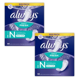 Dailies Fresh & Protect Panty Liners, Normal Size, Unscented, 54 Liners per Pack, Bundle of 2 (108 Total) Odour Lock