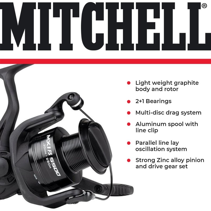 Mitchell MX1 FS Freehub Baitrunner Style Fishing Reel - Carp