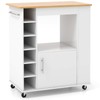 LOKO Mobile Kitchen Island with Storage, Rolling Microwave Cart with