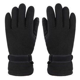 Men Women Winter Warm Gloves Unisex Adults Adjustable Thickened Polar Fleece Lined Mittens Outdoor Activities Thermal Windproof Anti-slip Gloves for Skating Hiking Cycling