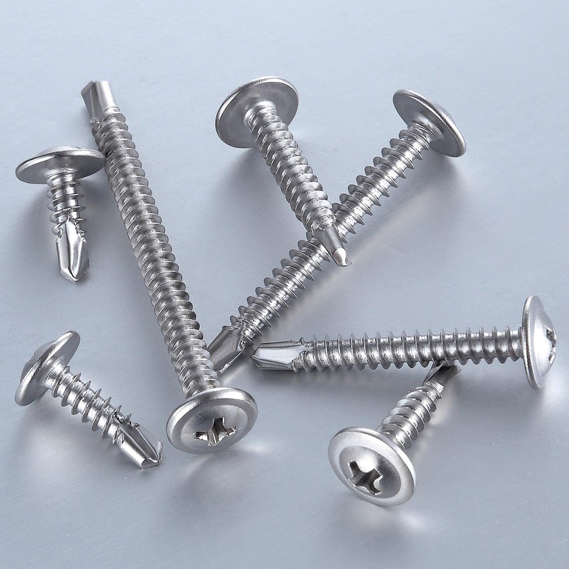 Wensilon（200pcs）#8×1-1/4”for Sheet Metal Self-Tapping Screws 410 Stainless Steel Truss Head