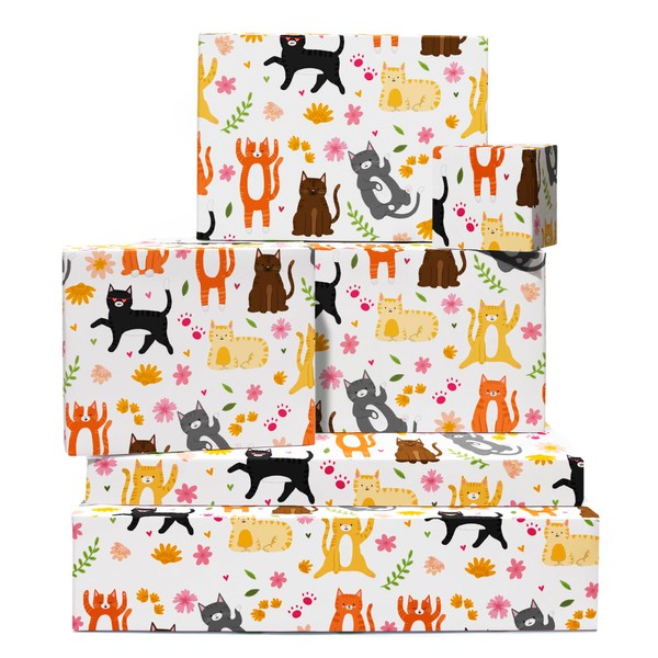 CENTRAL 23 Cat Wrapping Paper - Cats And Flowers -