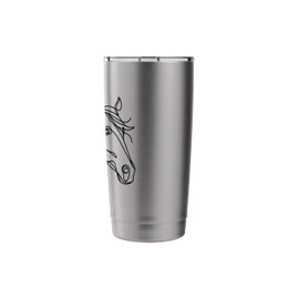 Horse Face Line Art Design Stainless Steel Insulated Tumbler