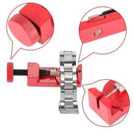 Cube-LED Professional Watch Link Removal Tool Kit - Spring Bar Tool & Steel Punch Set for Watch Band Repair and Bracelet Adjustment | Effortlessly Size, Replace & Maintain Watches (Basic, Red)​[WR25]