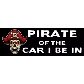 Brian Bula Pirate of the Car I Be In Magnet Large 3x9 Bumper Sticker Size Funny Caribbean