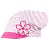 Headscarf Hat Peaked Cap Girls Summer Cotton Dots Flower, Pink-White
