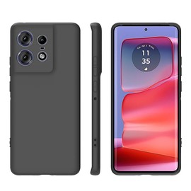 QWYJ Funda para Moto Edge 50 Pro 5G Case Protectora de TPU Suave Ultrafina Matte Minimalista for Moto Edge 50 Pro 5G Funda Liso(Negro)