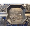 Edinburgh Scotland Metal Ashtray - Castle/Scottish Piper/Highland Cattle/Words in Blue