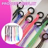 Bettinay 8PCS Coloured Hair Extensions, Braided Rubber Bands Wig Braid