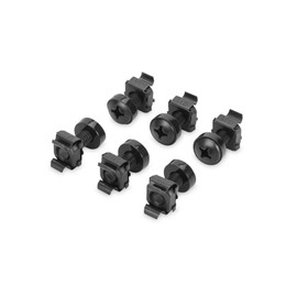 DIGITUS DN-19 SET-S – M6 screws & cage nuts – 50-piece set – Mounting screws for server cabinet, AV rack, 19-inch / 10-inch network cabinet – Mounting kit – Black