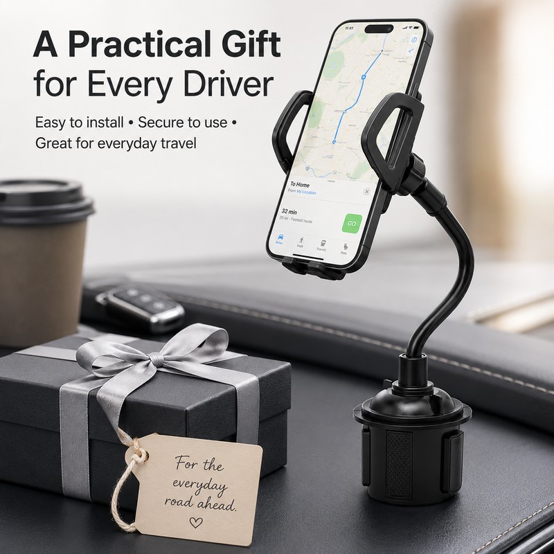 Car Cup Holder Phone Mount for Hands-Free Viewing – Adjustable